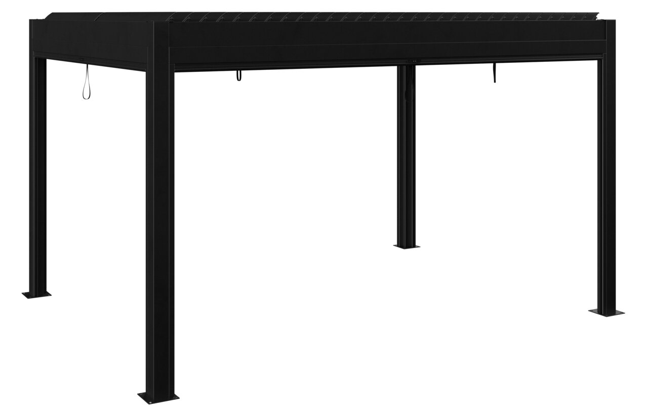 Amatio Pavillon PARA Schwarzer Pavillon aus Metall, seitliche Perspektive