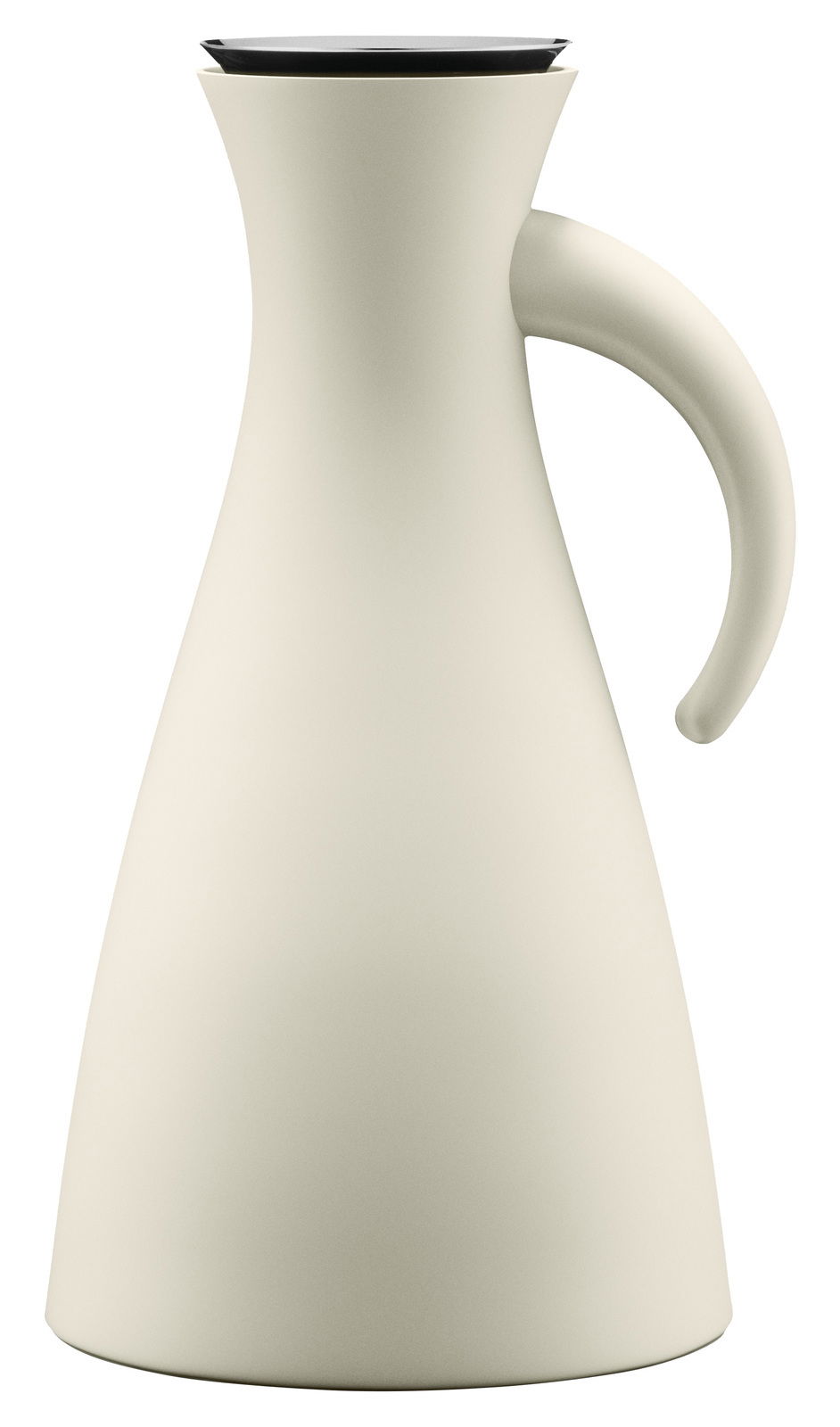 Eva Solo Isolierkanne CLASSIC Isolierkanne 1,0 l Coconut in seitlicher Perspektive mit elegantem, geschwungenem Griff und schlichter, moderner Form.