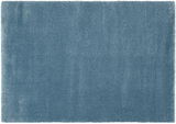 Blauer Uni-Teppich in Draufsicht