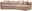 Beige Rundecke Sofa mit mehreren Kissen, Ansicht von vorne