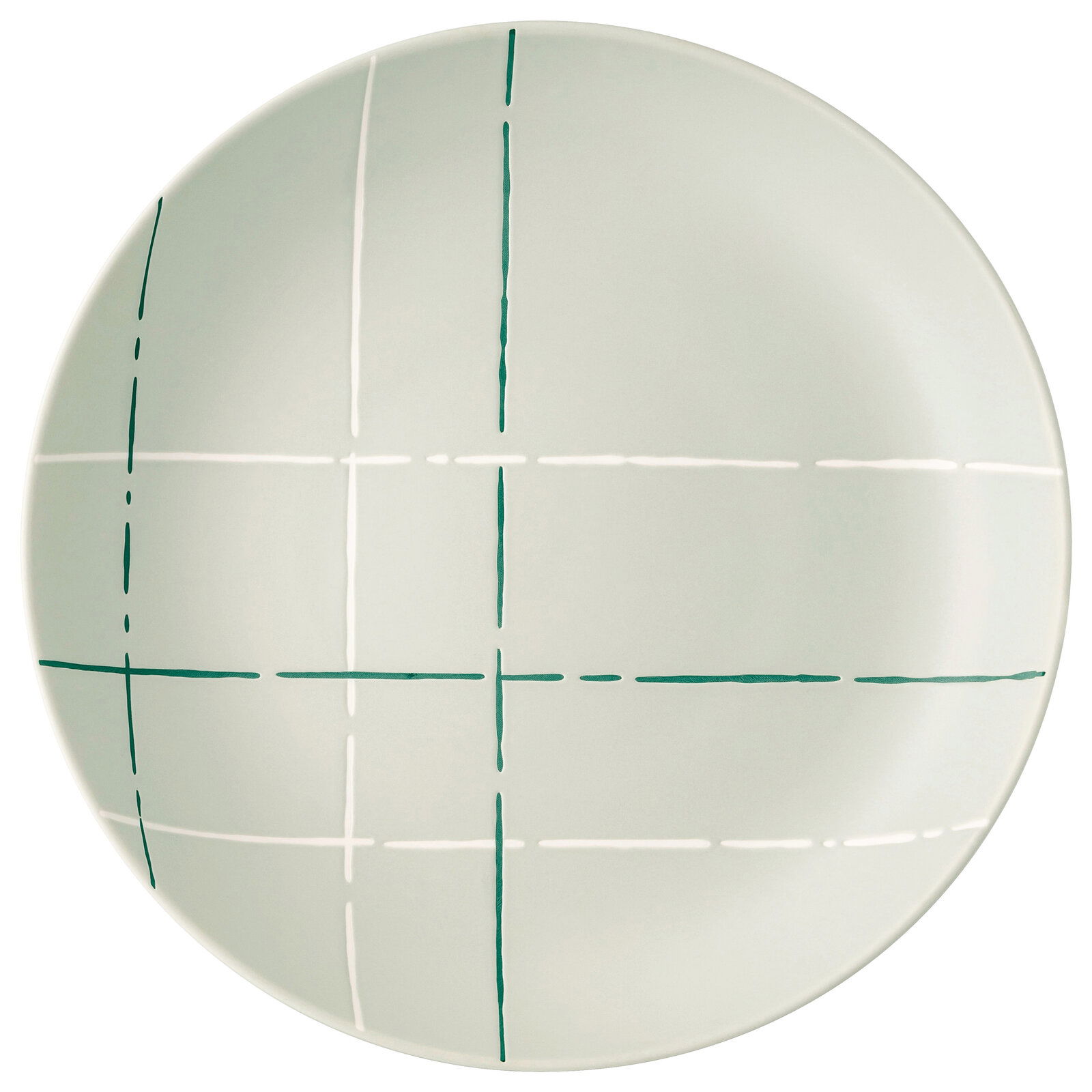 Thomas Suppenteller FUN Tiefer Teller mit grünem und weißem Linienmuster, Draufsicht
