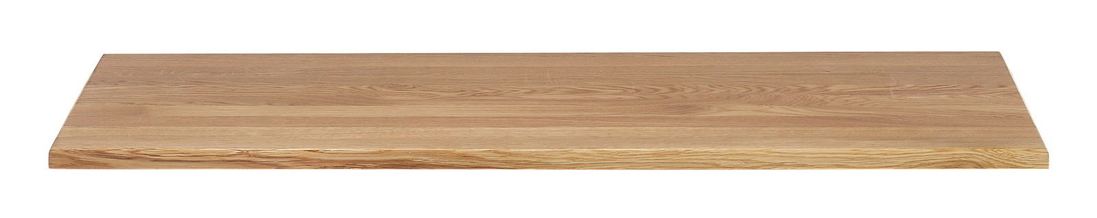 Holzplatte aus Eiche, frontal fotografiert, zeigt die Maserung und glatte Oberfläche.