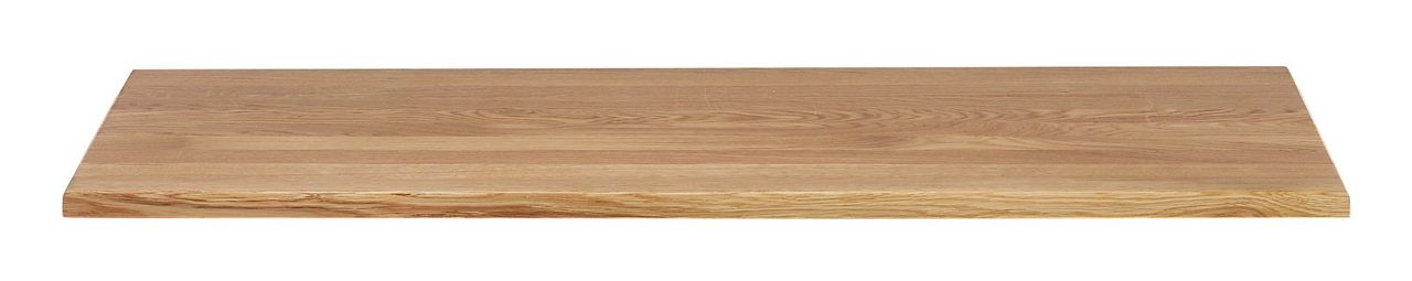 Holzplatte aus Eiche, frontal fotografiert, zeigt die Maserung und glatte Oberfläche.