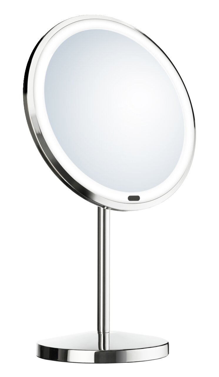 Beslagsboden Stand-Kosmetikspiegel LED BB LED-Kosmetikspiegel auf einem Ständer, seitliche Perspektive