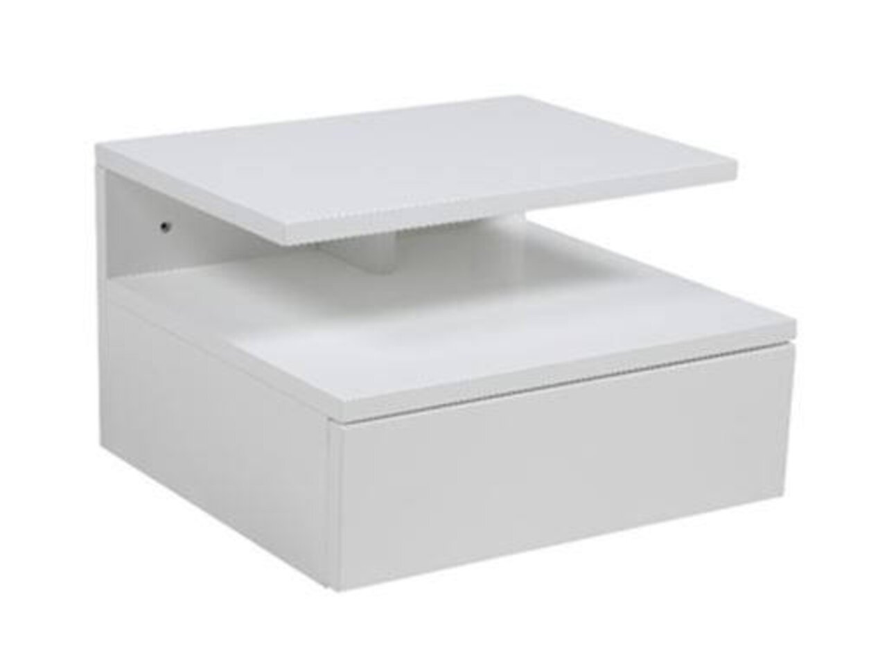 Z2 Nachttisch ASHLAN Moderner weißer Nachttisch mit schwebendem Design, seitliche Perspektive
