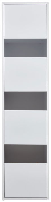 Moderner weißer Wäscheschrank mit vier offenen Fächern, Frontalansicht