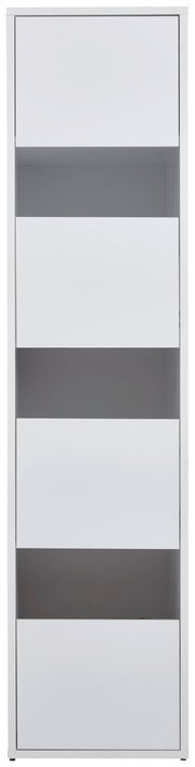 Moderner weißer Wäscheschrank mit vier offenen Fächern, Frontalansicht