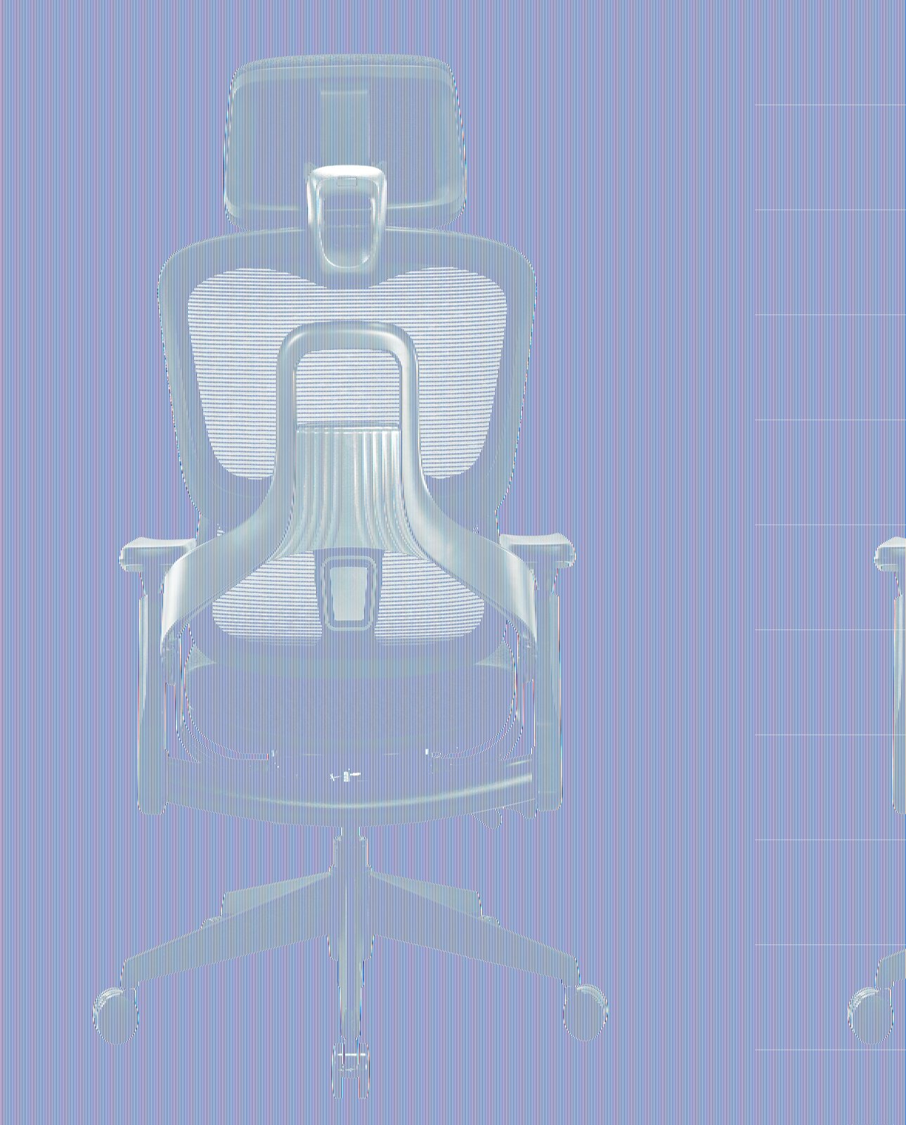 Ergonomischer Drehstuhl mit Netzrückenlehne und Kopfstütze, Ansicht von hinten