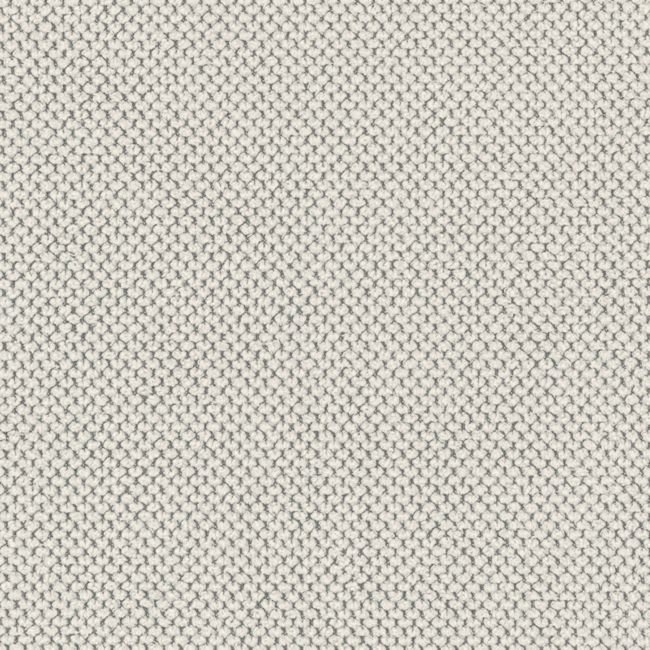 Nahaufnahme eines hellgrauen Stoffmusters mit grober Webstruktur, Draufsicht