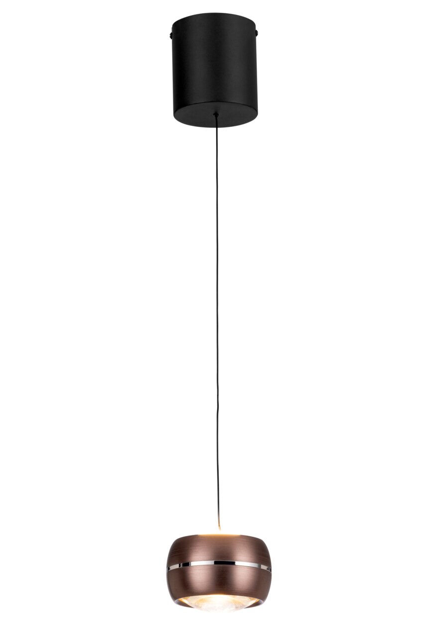 Dieter Knoll LED-Hängeleuchte OKLAHOMA Moderne LED-Hängeleuchte in Kupferoptik, seitliche Perspektive