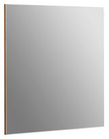 Moderner rechteckiger Spiegel mit Holzrahmen, seitliche Perspektive