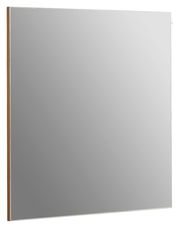 Moderner rechteckiger Spiegel mit Holzrahmen, seitliche Perspektive