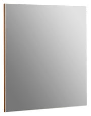 Moderner rechteckiger Spiegel mit Holzrahmen, seitliche Perspektive