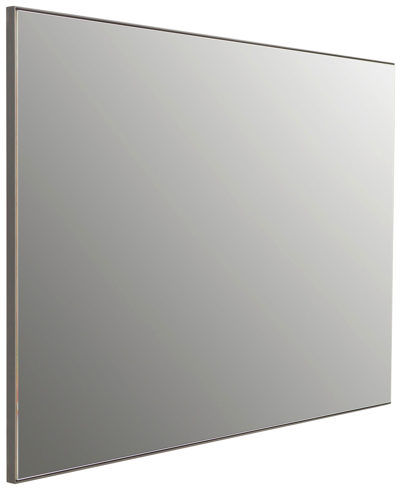 Großer rechteckiger XL-Spiegel mit schmalem Rahmen, seitliche Perspektive