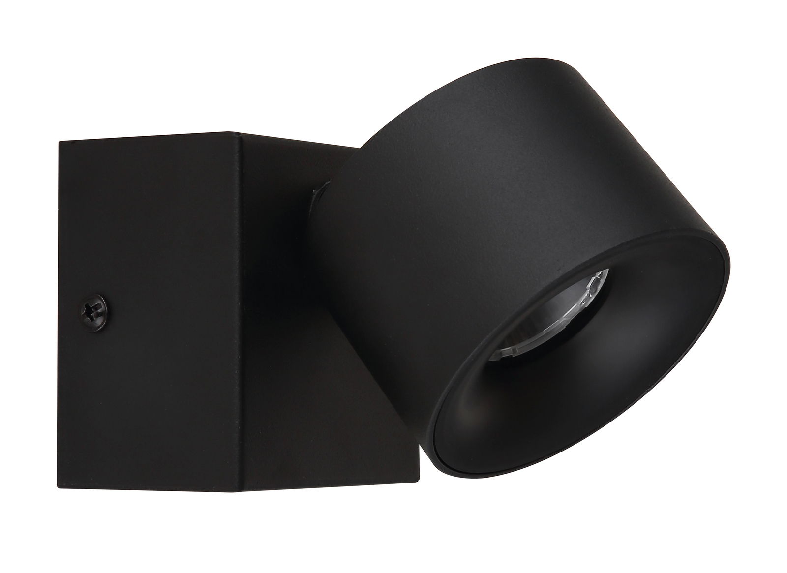 Schwarzer LED-Strahler von Globo Lighting, seitliche Perspektive