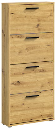 Schuhkipper aus Holz mit vier Klappen, Frontansicht