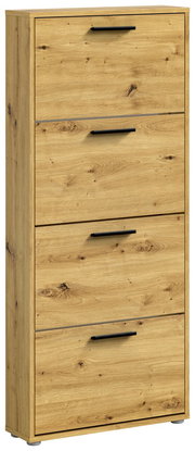 Schuhkipper aus Holz mit vier Klappen, Frontansicht