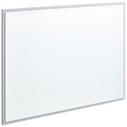 Rechteckiger, breiter Spiegel mit schmalem Rahmen, seitliche Perspektive