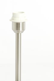 Silberner Lampenfuß aus Metall, seitliche Perspektive