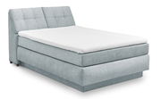 Boxspringbett Set One by Musterring Fairfield in hellgrauem Stoff, seitliche Perspektive
