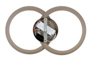 LED-plafondlamp met twee overlappende ringen, gezien van onderaf