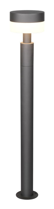 Moderne LED-Wegeleuchte in zylindrischer Form, seitliche Perspektive