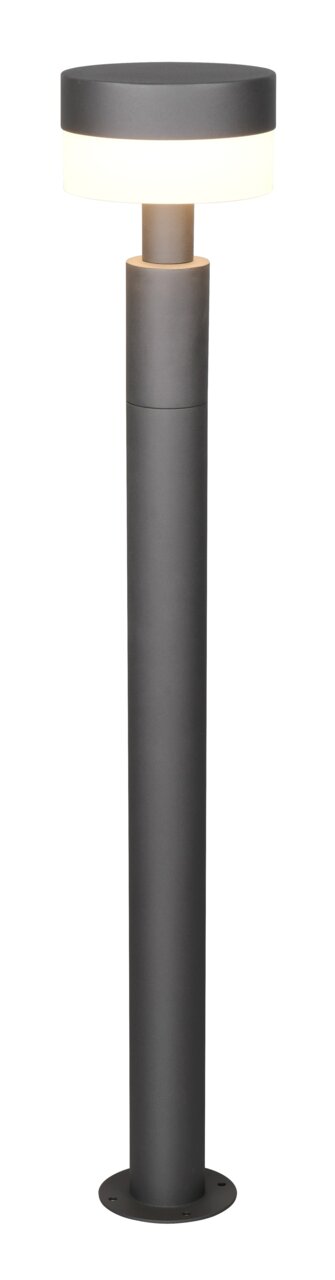 Moderne LED-Wegeleuchte in zylindrischer Form, seitliche Perspektive