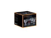 Verpackung mit vier großen Kelchgläsern der Serie Noblesse von Nachtmann, seitliche Perspektive
