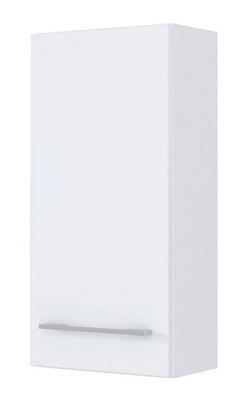 Weißer Hängeschrank mit moderner, minimalistischer Gestaltung, frontal abgebildet.