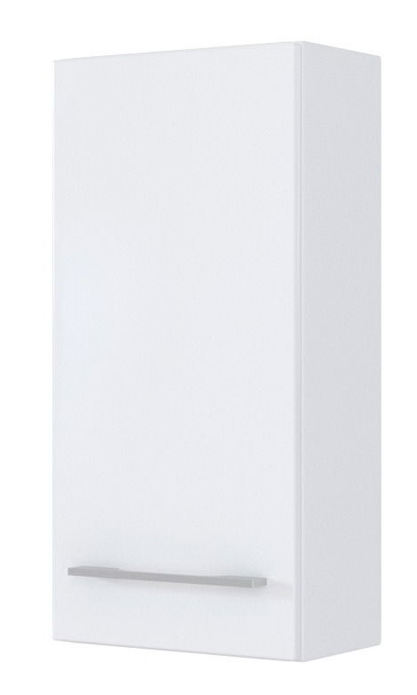 Weißer Hängeschrank mit moderner, minimalistischer Gestaltung, frontal abgebildet.