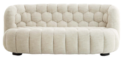 Beige Couch mit gepolstertem Design, Vorderansicht