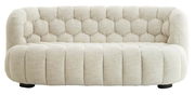 Beige Couch mit gepolstertem Design, Vorderansicht