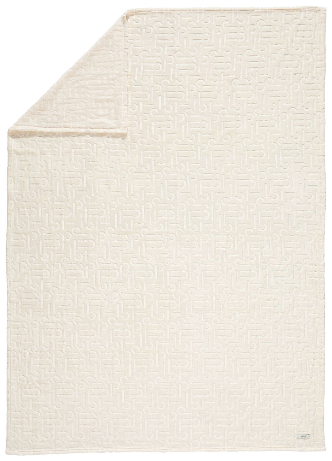 Beige Plaid mit geprägtem Muster, Draufsicht