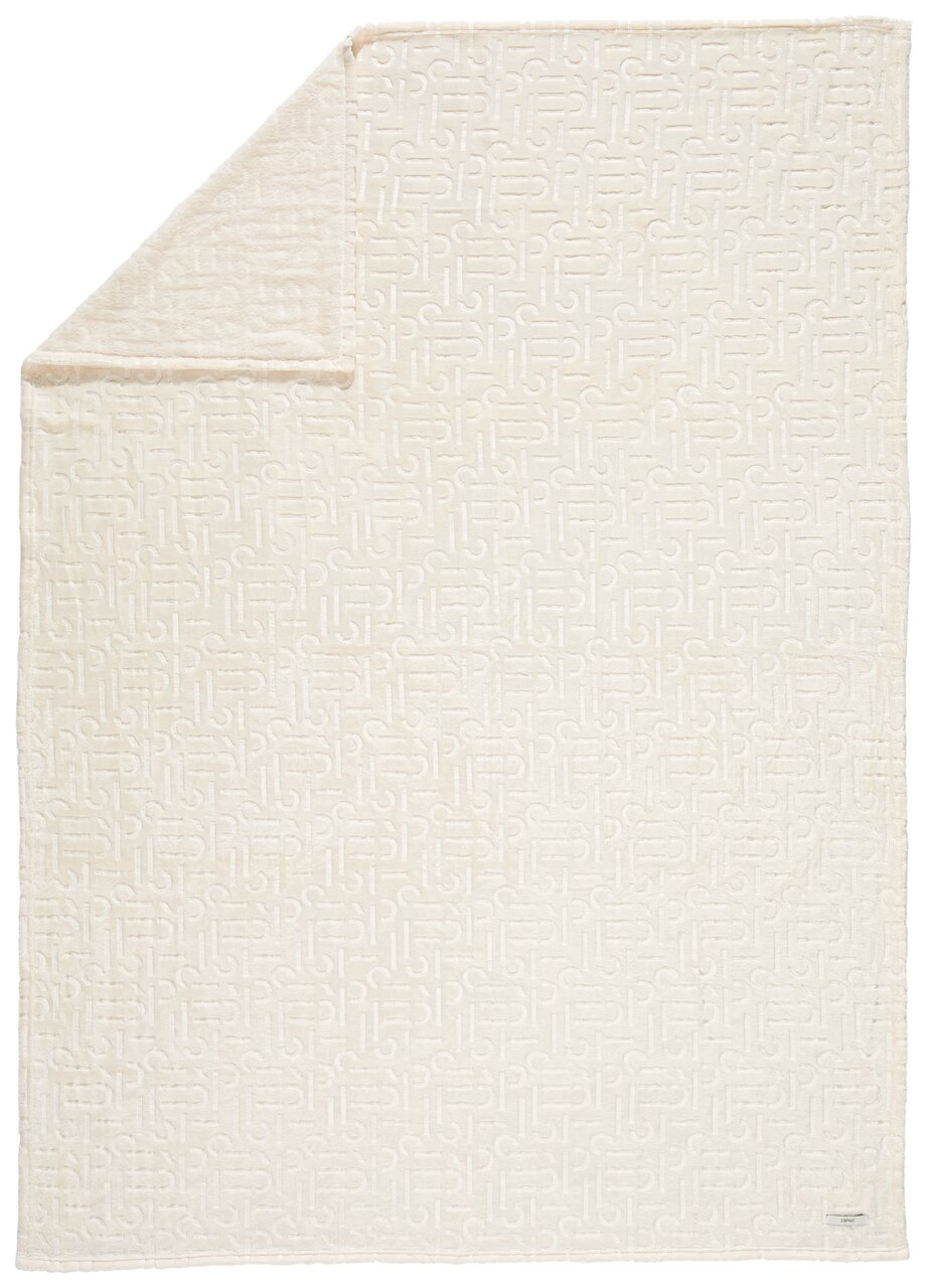 Beige Plaid mit geprägtem Muster, Draufsicht