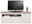 TV-Lowboard CAMRON in frontaler Ansicht mit Fernseher, Dekoration und Stauraum.