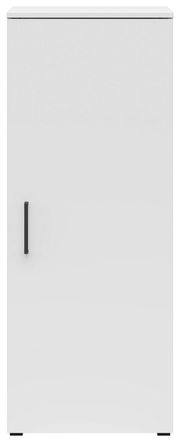 Weiße Kommode mit schwarzem Griff, Frontalansicht