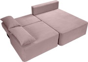 L-förmiges Schlafsofa in Rosa aus der Vogelperspektive