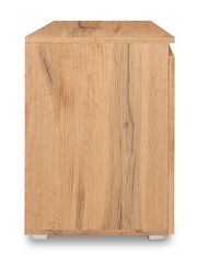 Seitenansicht einer Kommode aus hellem Holz mit natürlicher Maserung.