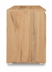 Seitenansicht einer Kommode aus hellem Holz mit natürlicher Maserung.