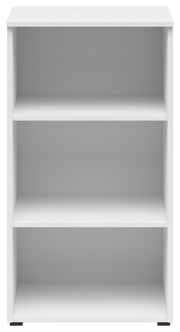 Weißes Regal mit drei offenen Fächern, frontale Ansicht