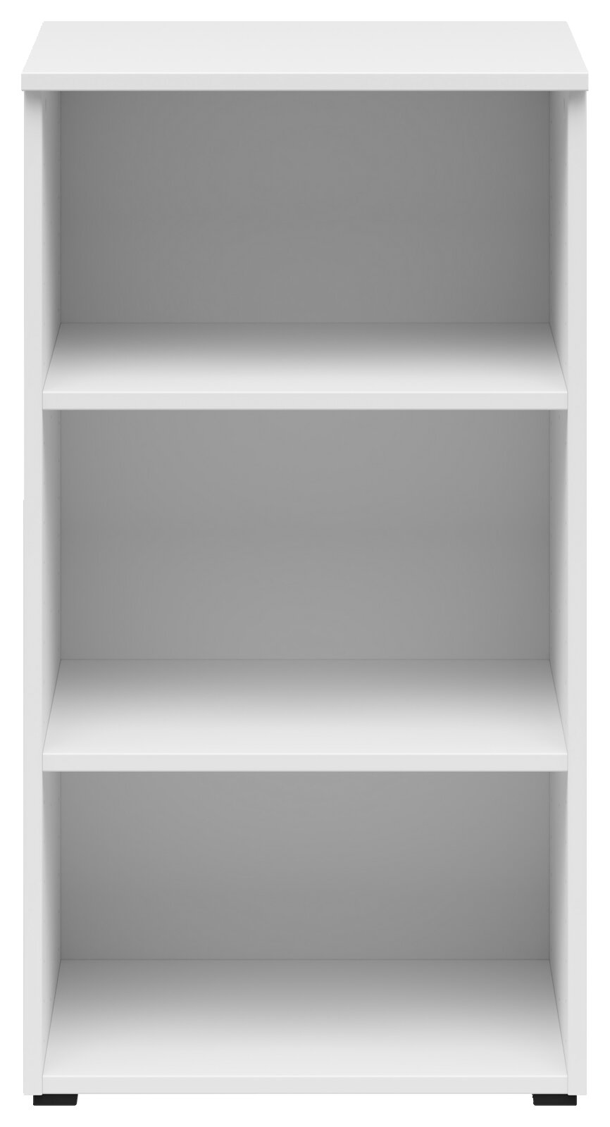 Carryhome Plank MULTISTAURAUM Weißes Regal mit drei offenen Fächern, frontale Ansicht