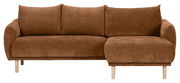 Braunes Ecksofa mit Ottomane rechts, Vorderansicht