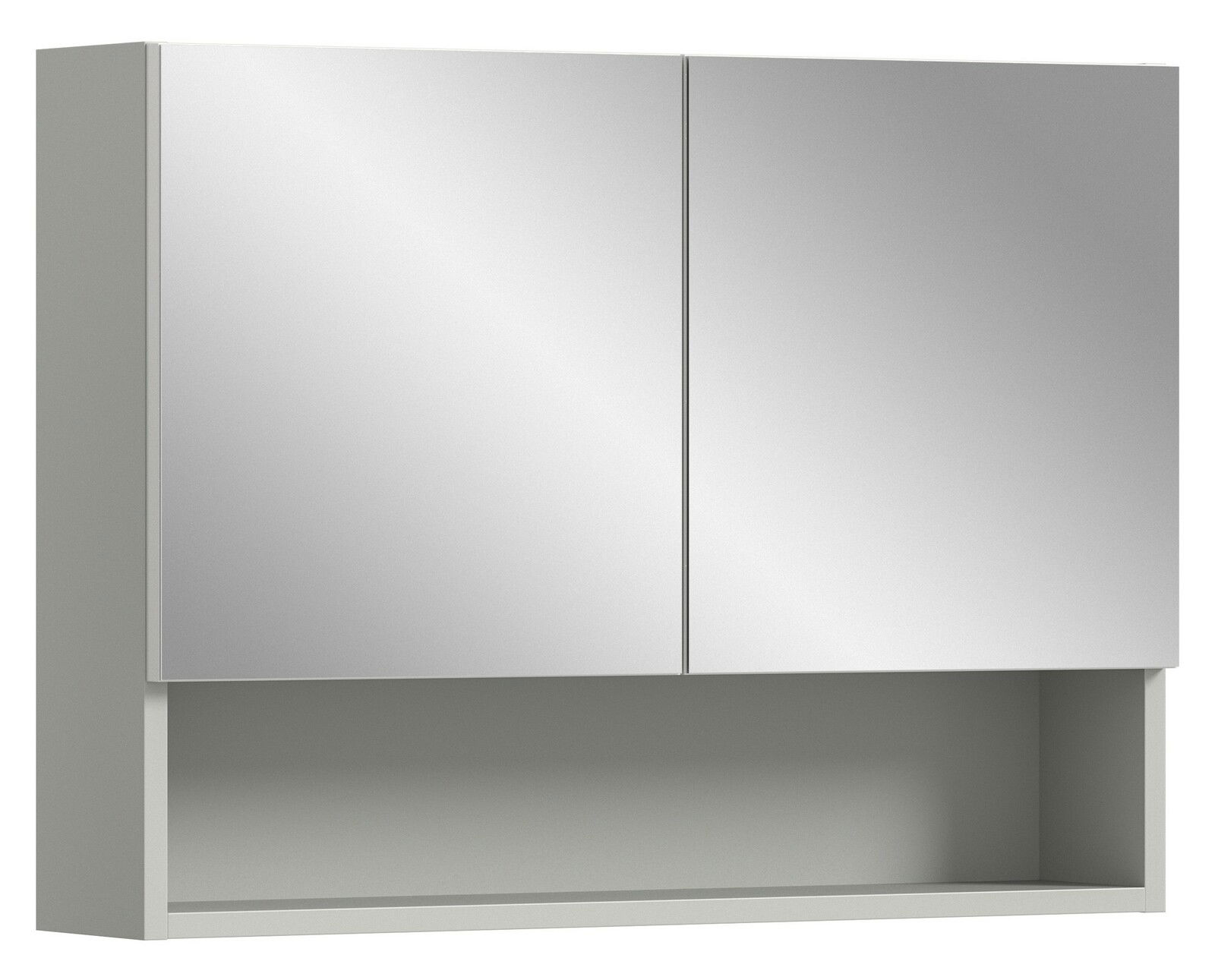 MID.YOU Spiegelschrank COPA Spiegelschrank mit zwei Türen und offenem Fach, seitliche Perspektive