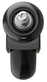 Schwarze Hartbodenrolle mit silbernem Metallstift, Ansicht von oben