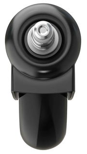 Schwarze Hartbodenrolle mit silbernem Metallstift, Ansicht von oben