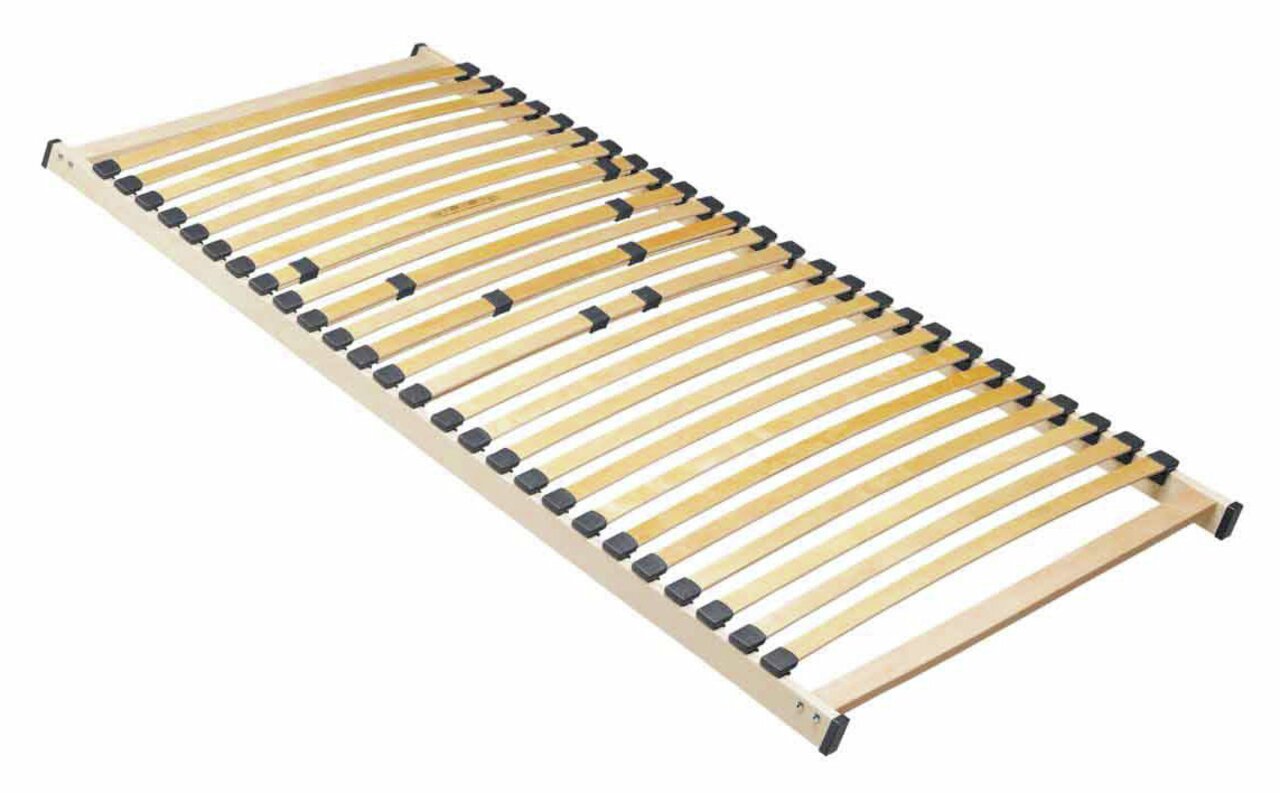 Lattenrost NV 100 x 200 cm aus Holz mit flexiblen Leisten, seitliche Perspektive