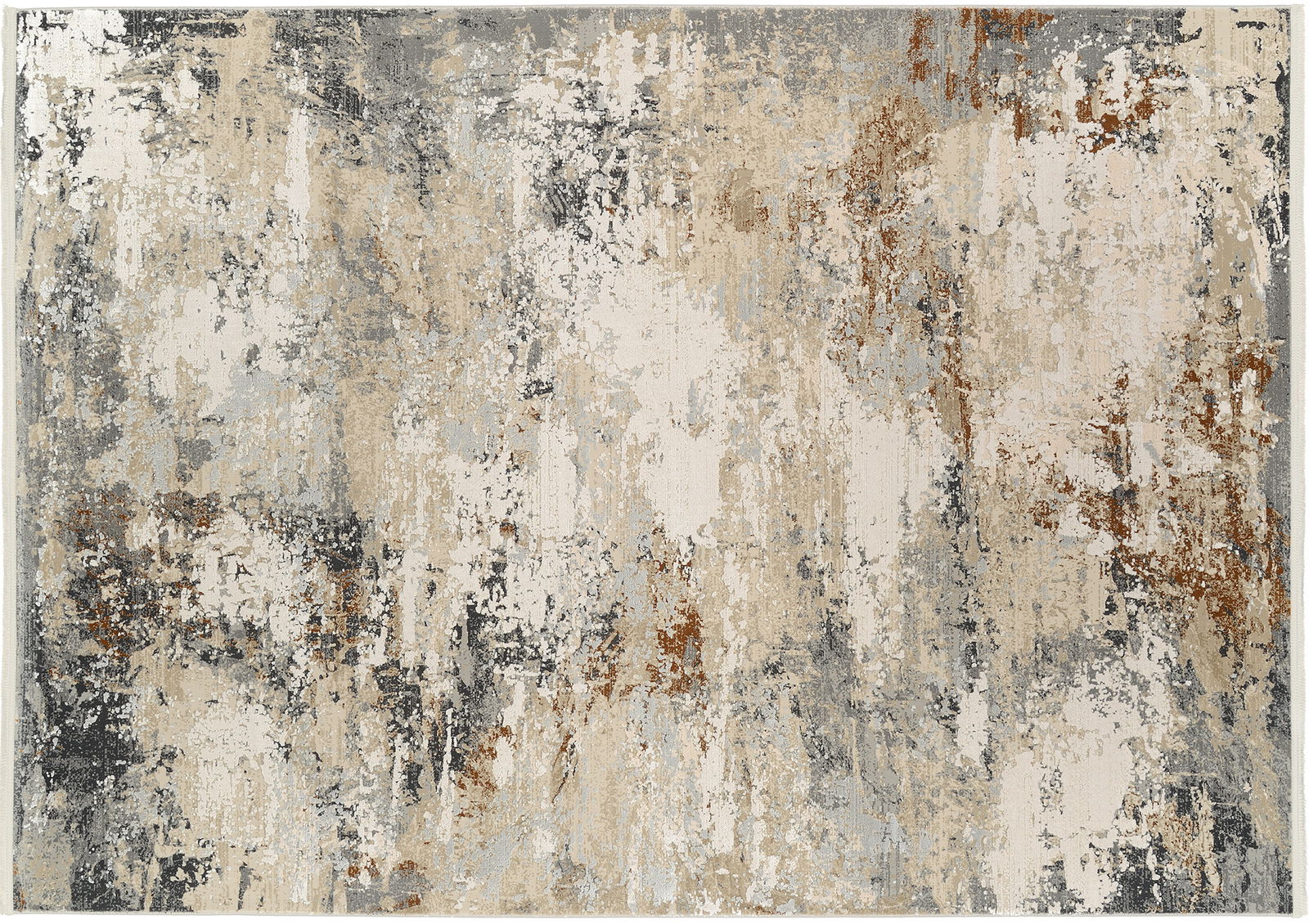 OCI Designer Teppich IMPRESSION Designer Teppich mit abstraktem Muster in Beige-, Grau- und Rosttönen, Draufsicht