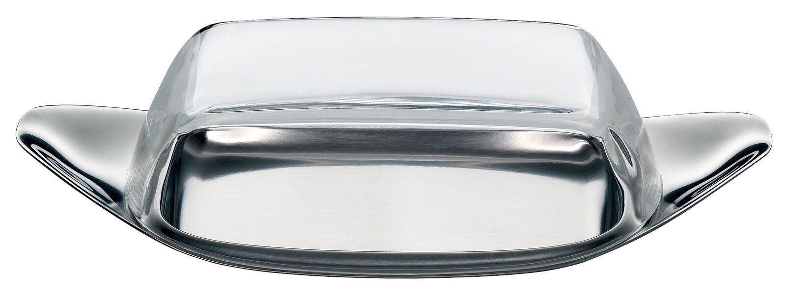 Butterdose WAGENFELD Edition aus Edelstahl und Glas, Ansicht von oben