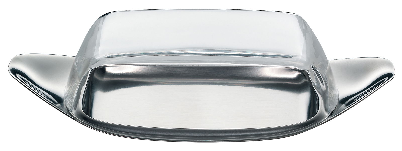 Butterdose WAGENFELD Edition aus Edelstahl und Glas, Ansicht von oben