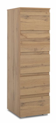 Holzkommode mit sechs Schubladen, seitliche Perspektive